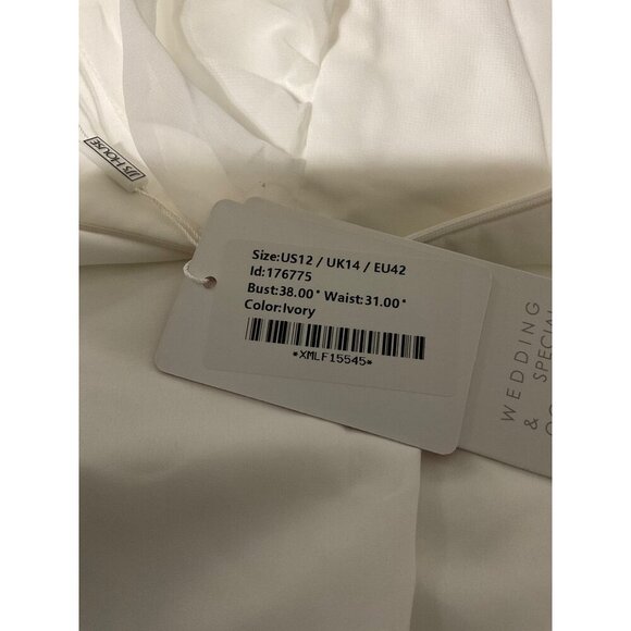 JJ'S HOUSE Bridesmaid Dress Floor-Length Chiffon Front Slit NWT size US 12 - Picture 9 of 13